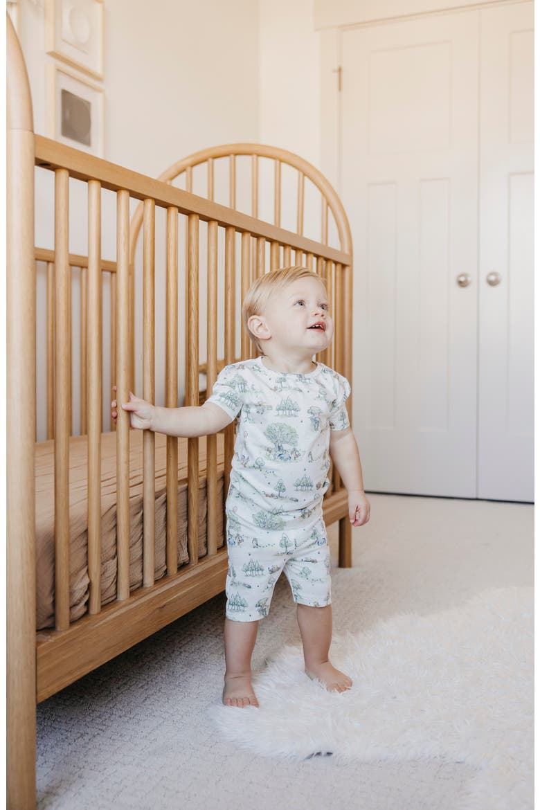 Hundred Acre Woods Fitted Two-Piece Short Pajamas, Alternate, color, HUNDRED ACRE WOOD