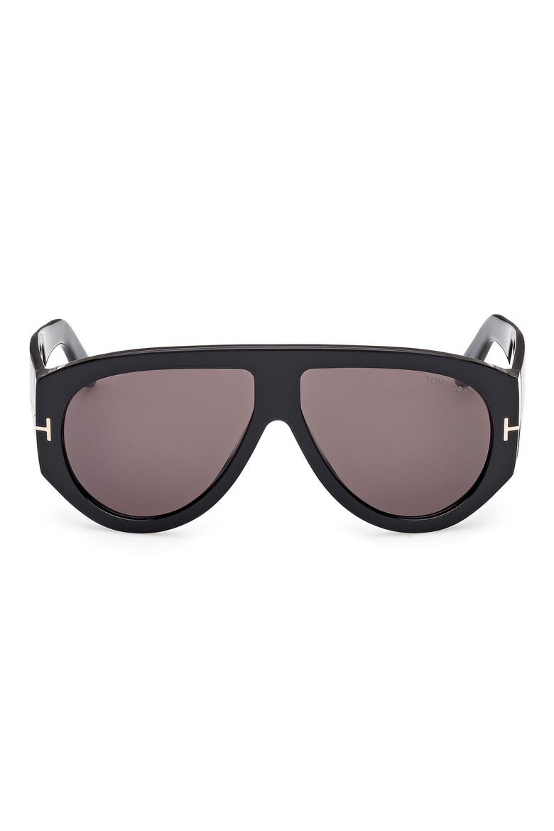 Bronson 60mm Aviator Sunglasses, Main, color, SHINY BLACK ECO / SMOKE