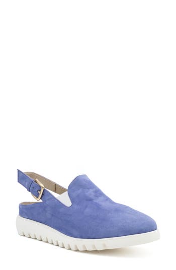 Amalfi Emporio Slingback Platform Wedge In Blu Iris Cashmere