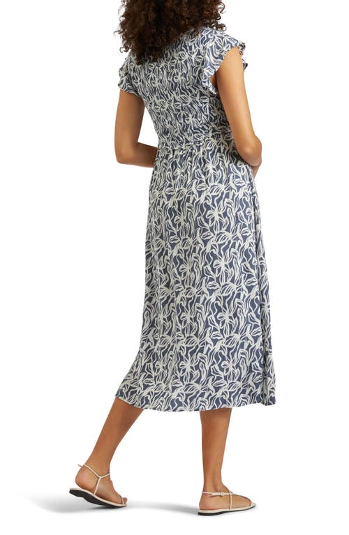 RIPE MATERNITY RIPE MATERNITY EDIE SMOCKED MIDI MATERNITY/NURSING DRESS 