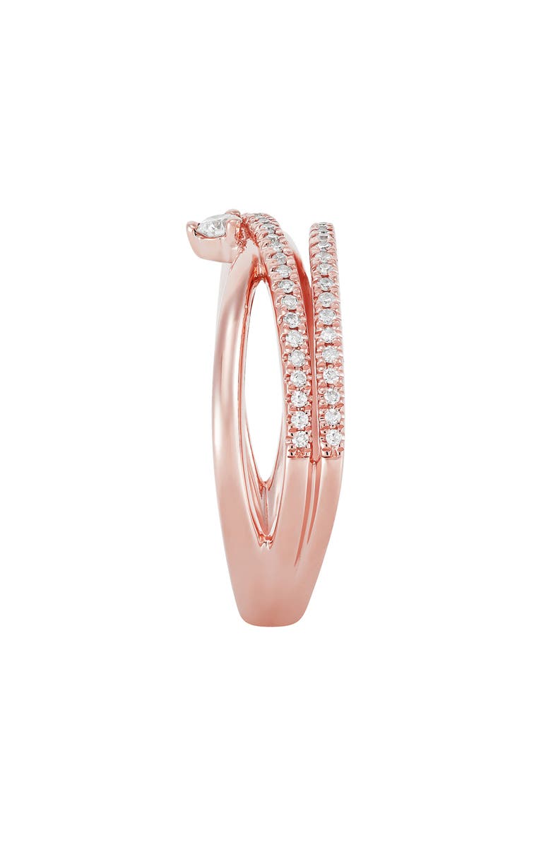 Frankie & Zoe Diamond Crisscross Ring, Alternate, color, Rose Gold