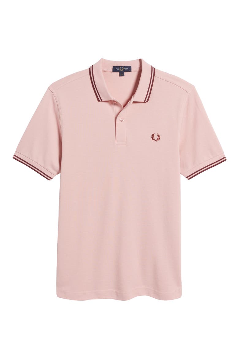 Extra Trim Fit Twin Tipped Piqué Polo, Alternate, color, CHALKY PINK/ OXBLOOD