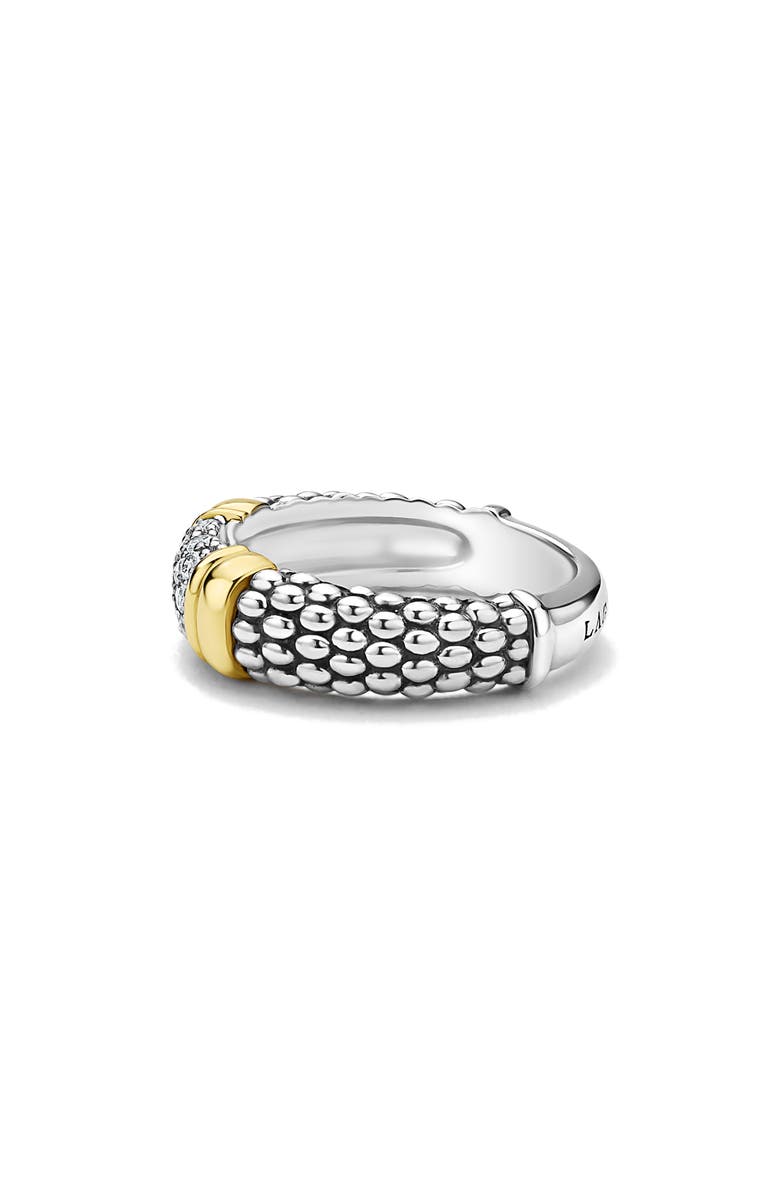 LAGOS Signature Caviar Pavé Diamond Ring, 6mm, Alternate, color, Two-Tone