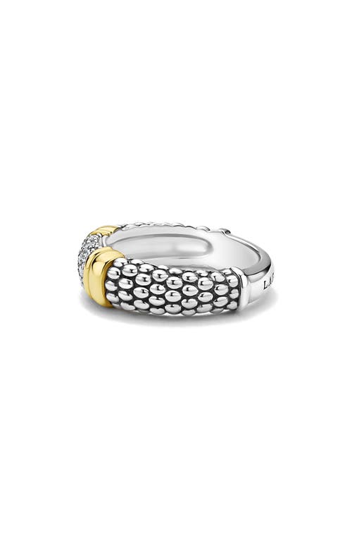 Lagos Signature Caviar Pavé Diamond Ring, 6mm In Two-tone