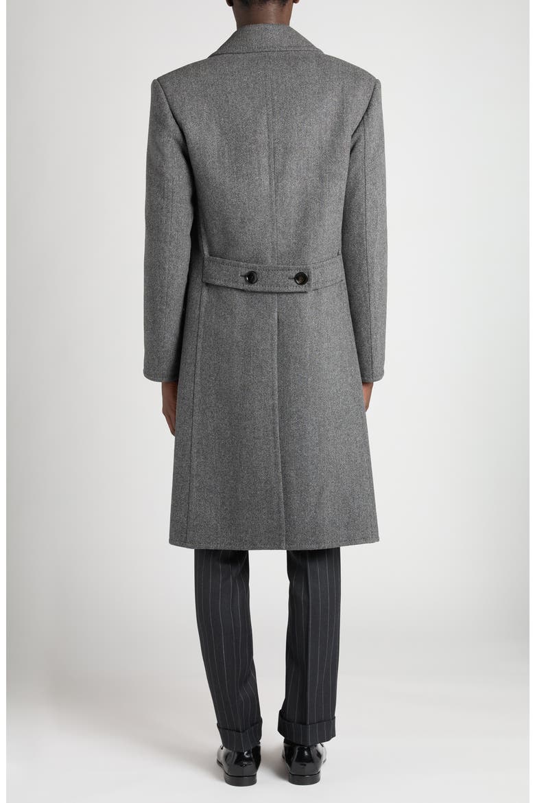 Double Breasted Grey Wool Herringbone Overcoat (Men) | Nordstrom