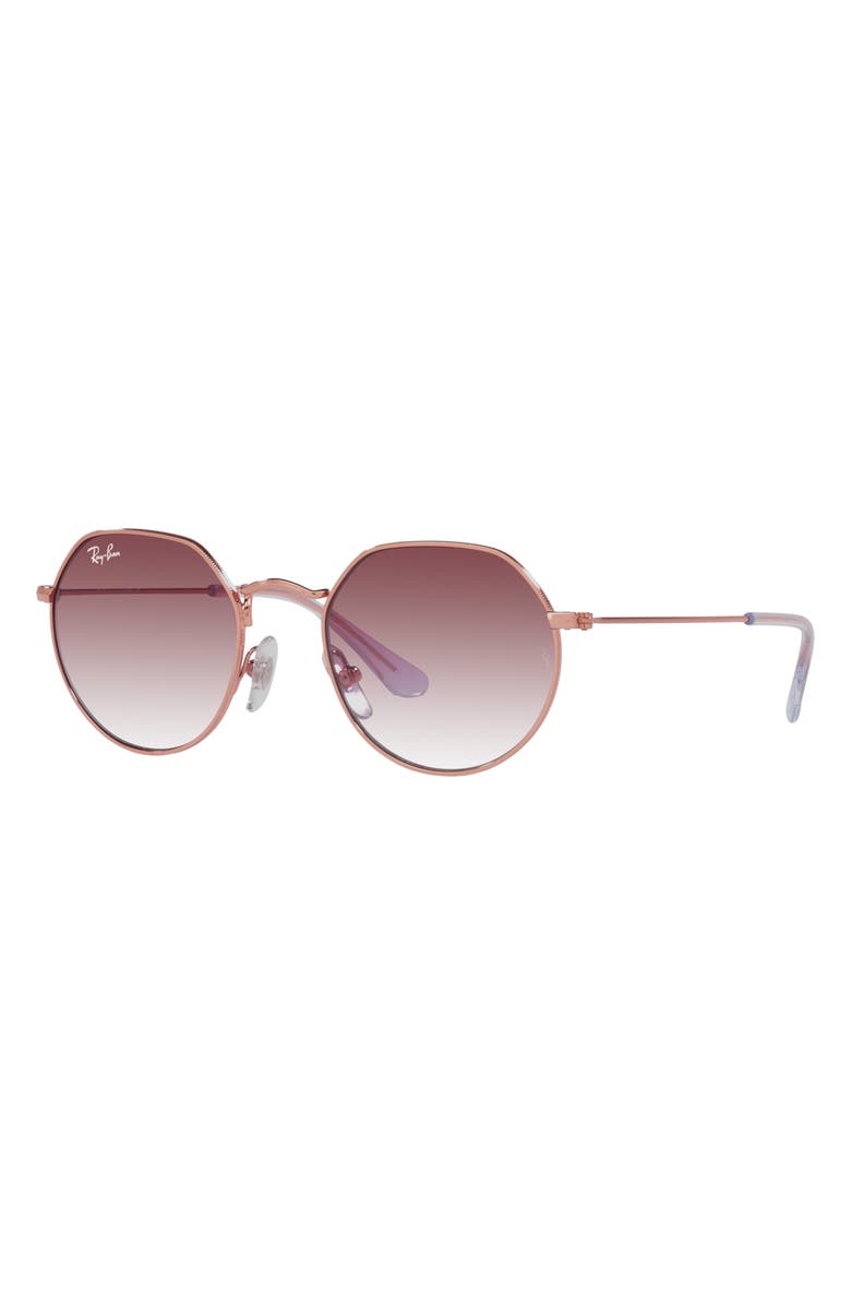 Ray-Ban Kids' Jack 47mm Gradient Irregular Sunglasses, Alternate, color, Rose Gold
