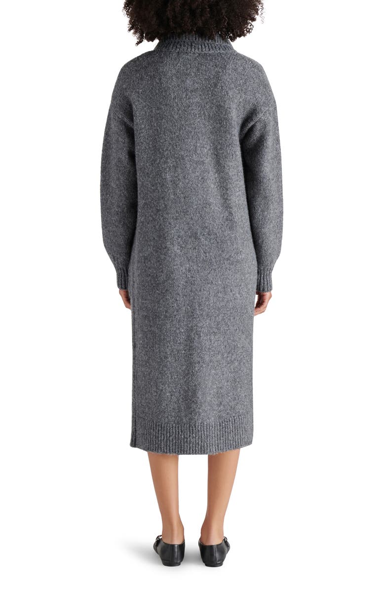 Steve Madden Marl Notched Lapel Longline Cardigan, Alternate, color, Heather Charcoal