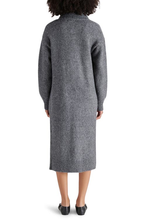 Steve Madden Marl Notched Lapel Longline Cardigan In Heather Charcoal