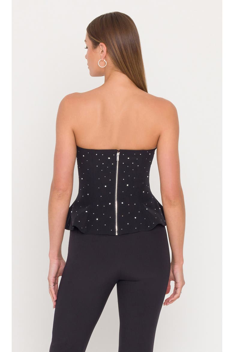 Beverly Crystal Crepe Bustier, Alternate, color, Black