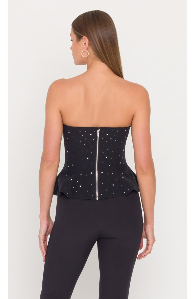 Generation Love Beverly Crystal Crepe Bustier, Alternate, color, Black