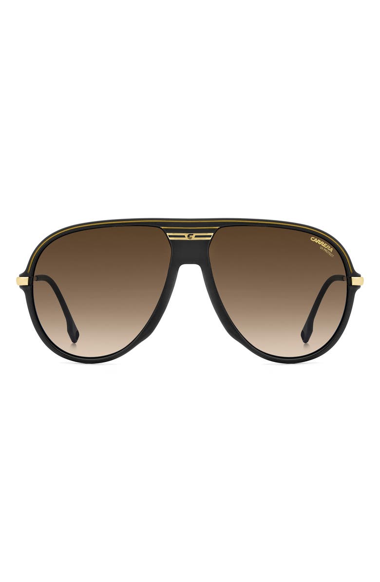 Carrera Eyewear C Sport 61mm Gradient Shield Sunglasses, Main, color, Black Gold/ Black Brown Green