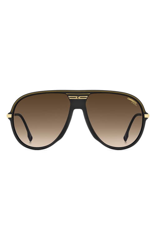 Carrera Eyewear C Sport 61mm Gradient Shield Sunglasses In Black Gold/black Brown Green