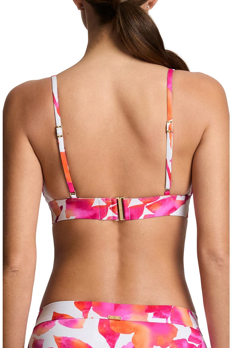 Triangle Bikini Top, Alternate, color, PINK/ WHITE MULTI