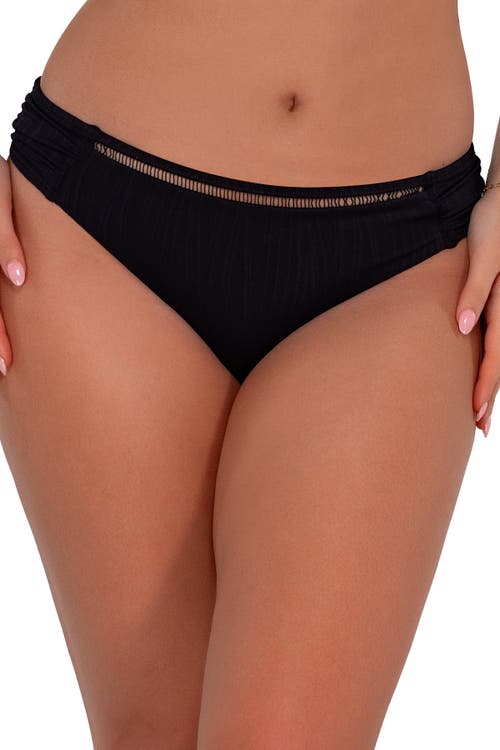 Sunsets Audra Hipster Bottom In Black Seagrass Texture