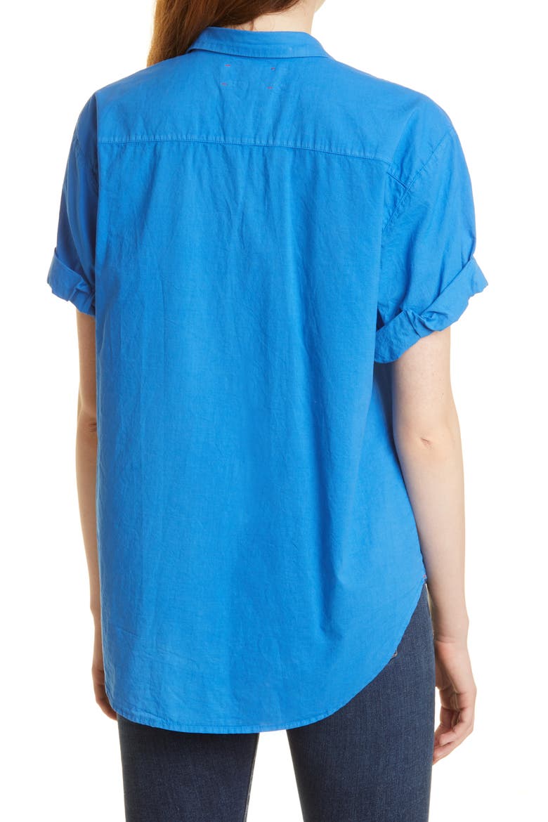 Channing Cotton Button-Up Shirt, Alternate, color, TRUE BLEU
