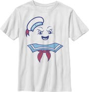 Ghostbusters Boy's Ghostbusters Stay Puft Marshmallow Man Face  Graphic T-Shirt