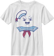 Ghostbusters Boy's Ghostbusters Stay Puft Marshmallow Man Face  Graphic T-Shirt