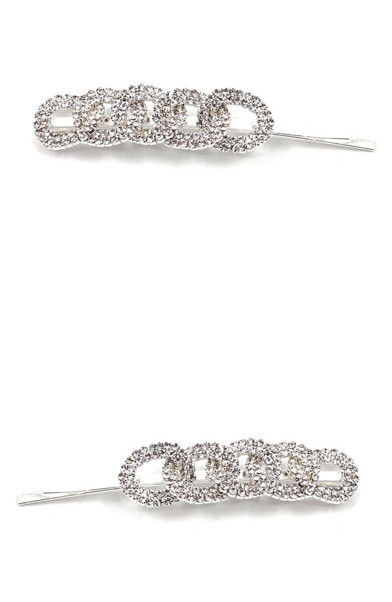 NATASHA 2-Pack Crystal Circle Bobby Pins, Alternate, color, 