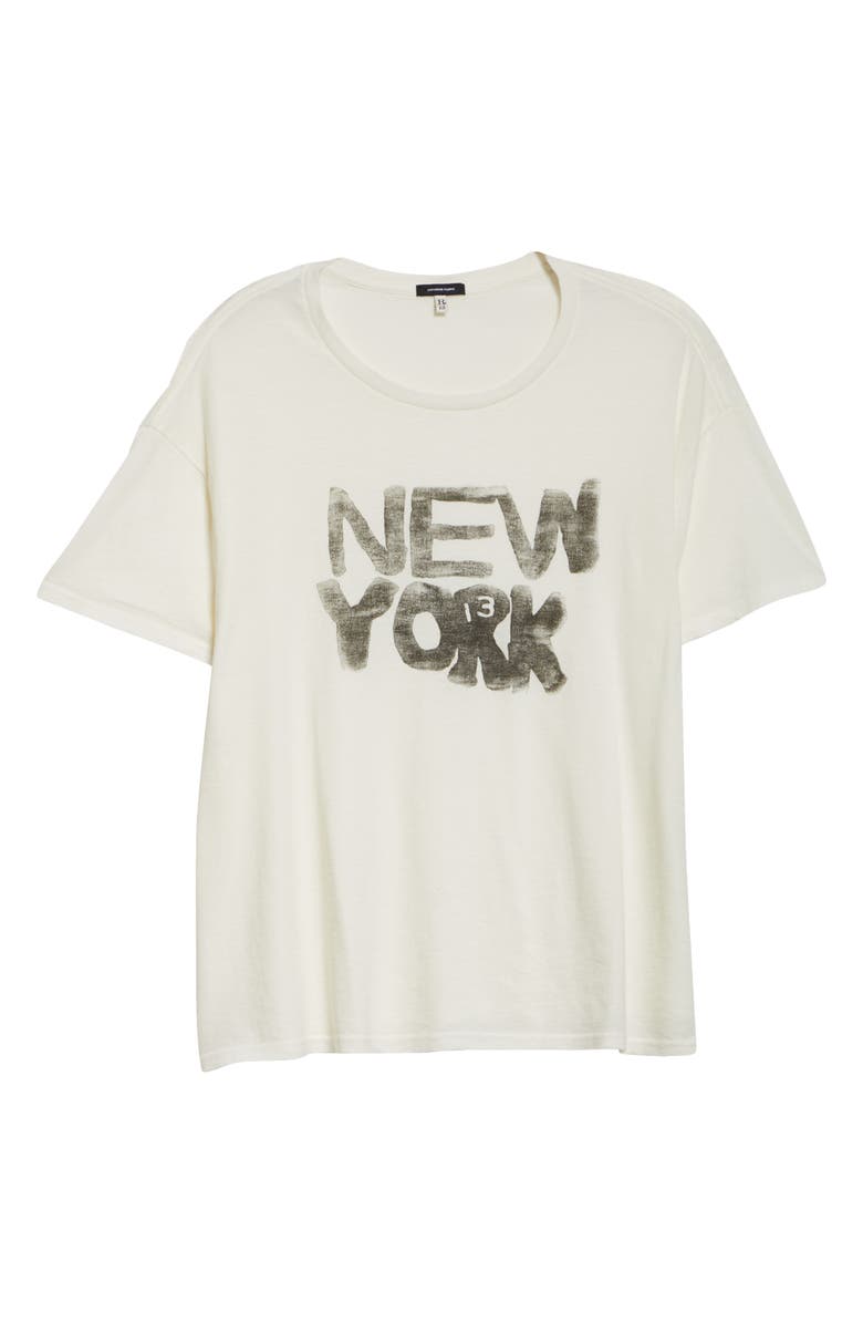 R13 New York Relaxed Cotton & Cashmere Graphic T-Shirt, Alternate, color, 