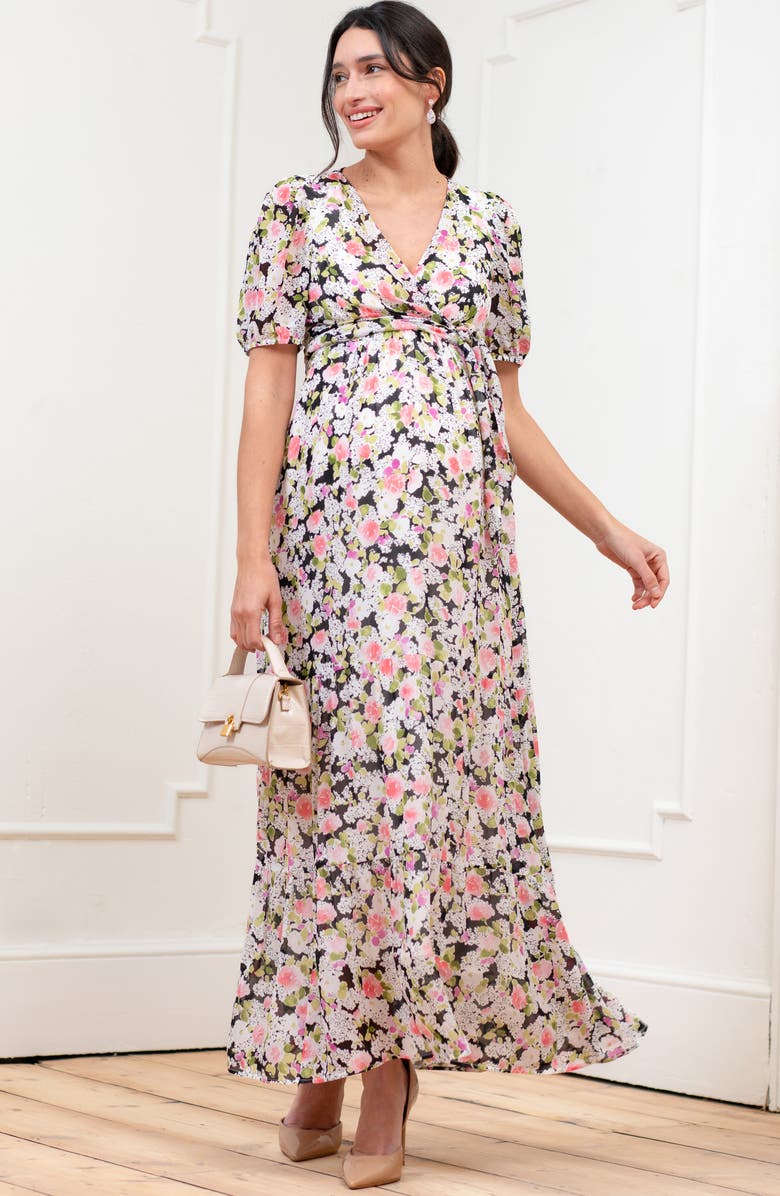 Seraphine Floral Maternity/Nursing Maxi Dress, Alternate, color,