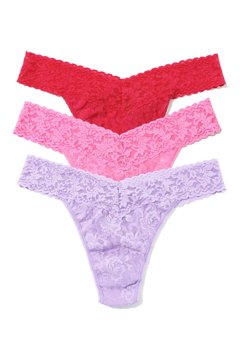 Matchbox Assorted 3-Pack Original Rise Thongs, Main, color, COOL LAVENDER/ TAFFY/ CORAL