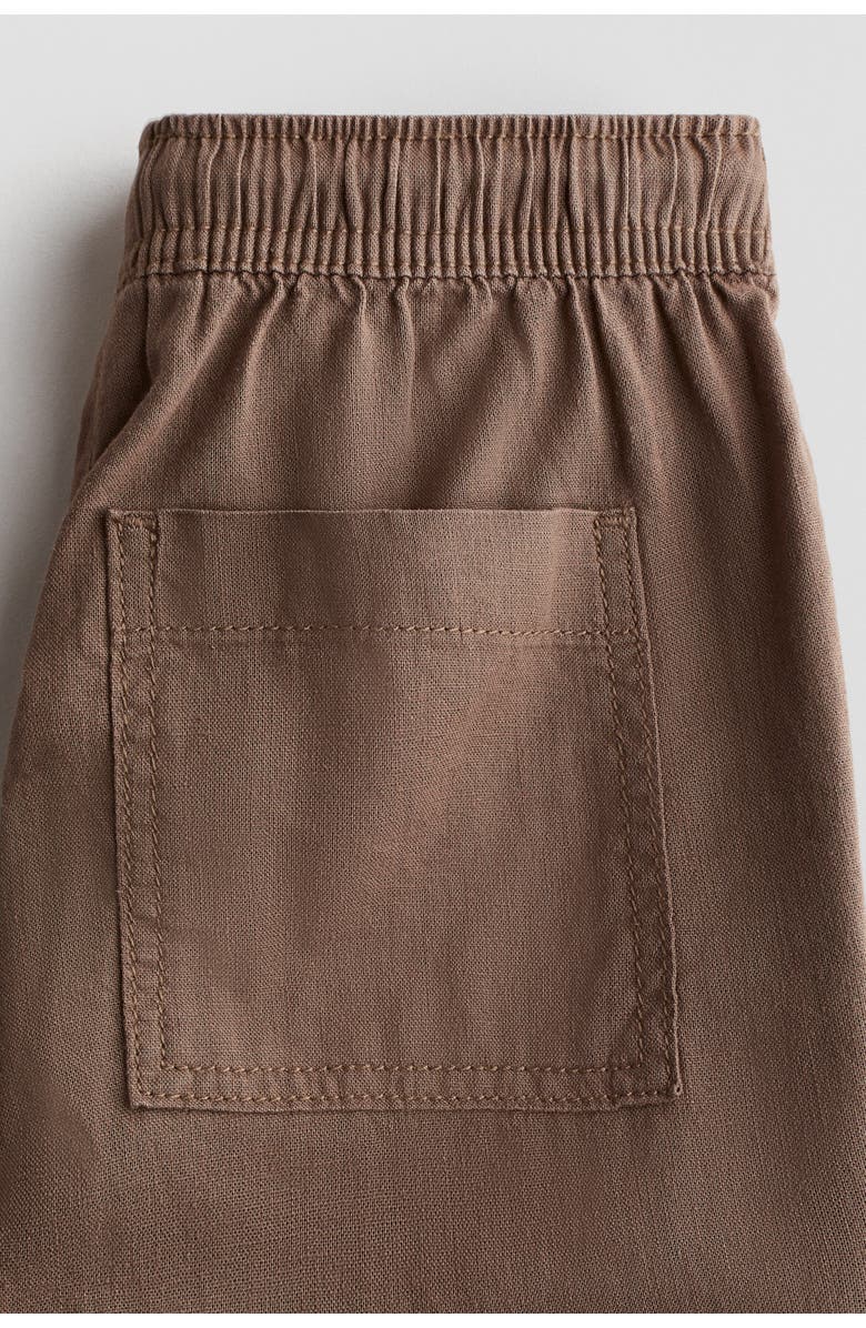 H&M Linen-blend Trousers, Alternate, color, Brown