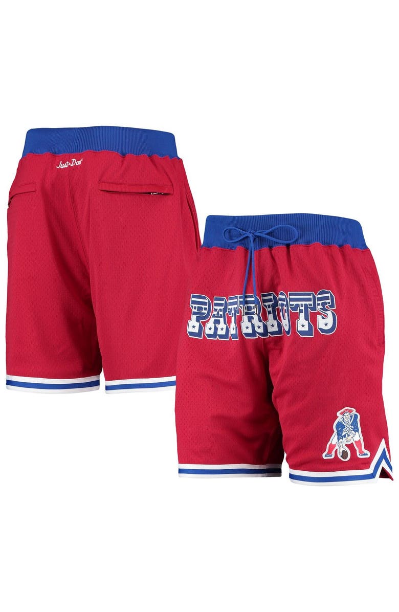 Mitchell & Ness Men's Mitchell & Ness Red New England Patriots Just Don Gold Rush Shorts, Main, color, Red