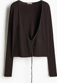 H&M Rib-knit Wrap Cardigan