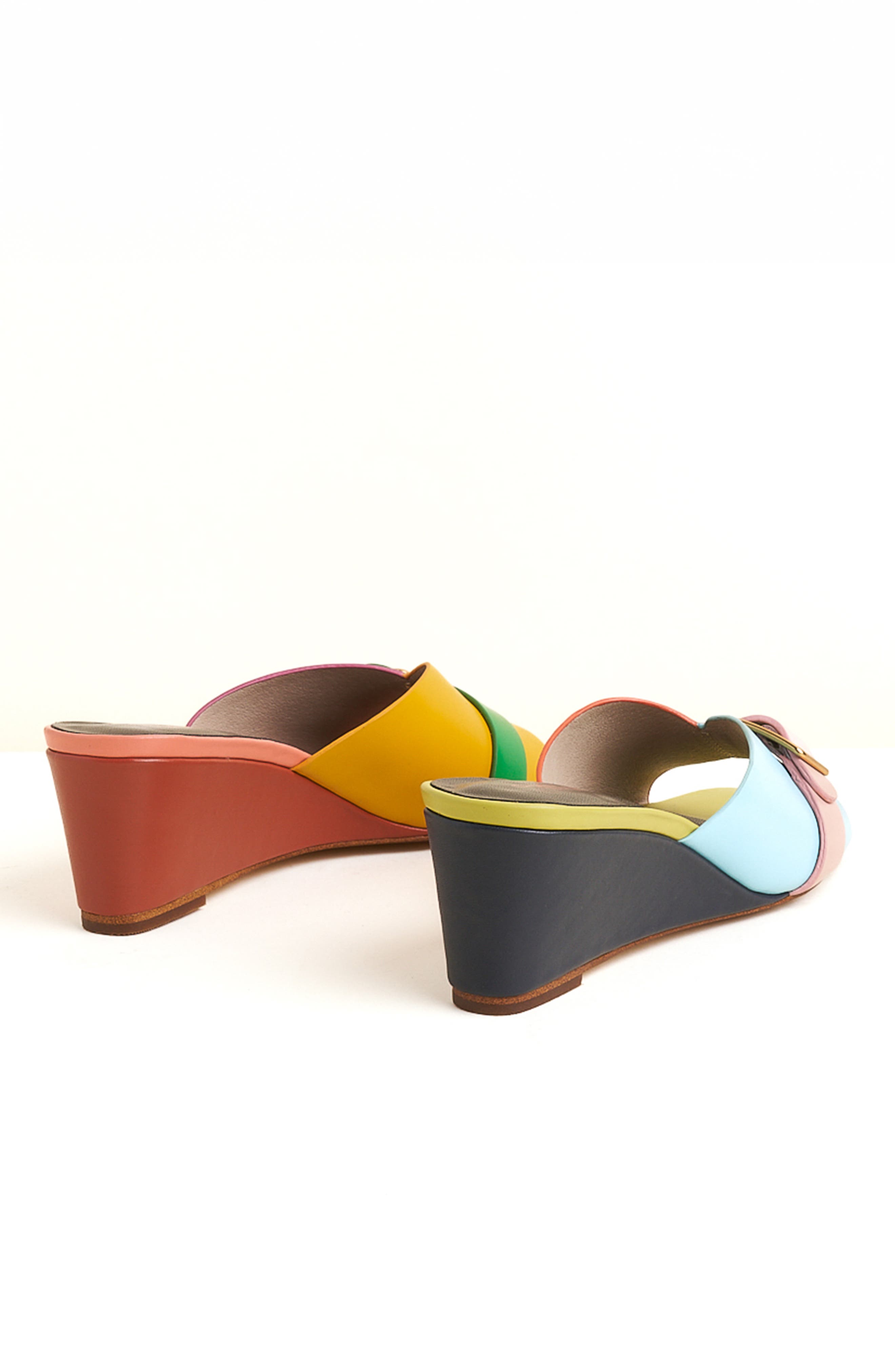 Charlotte Stone Teresa Mismatch Low Wedge Sandal, Alternate, color, 