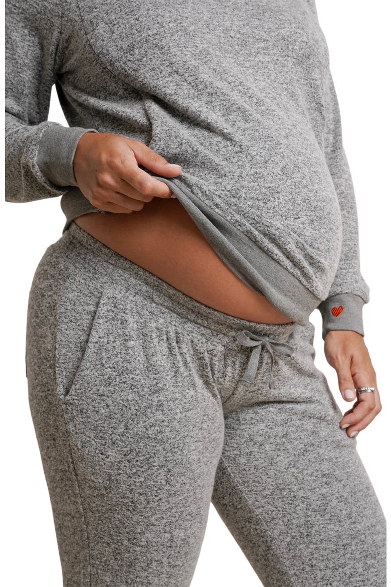 Heart On My Pocket Maternity Sweatpants, Alternate, color, Grey