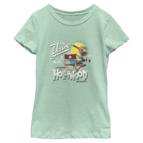 Girl's Minions & Monsters Looking At Hollywood Royalty  Graphic T-Shirt