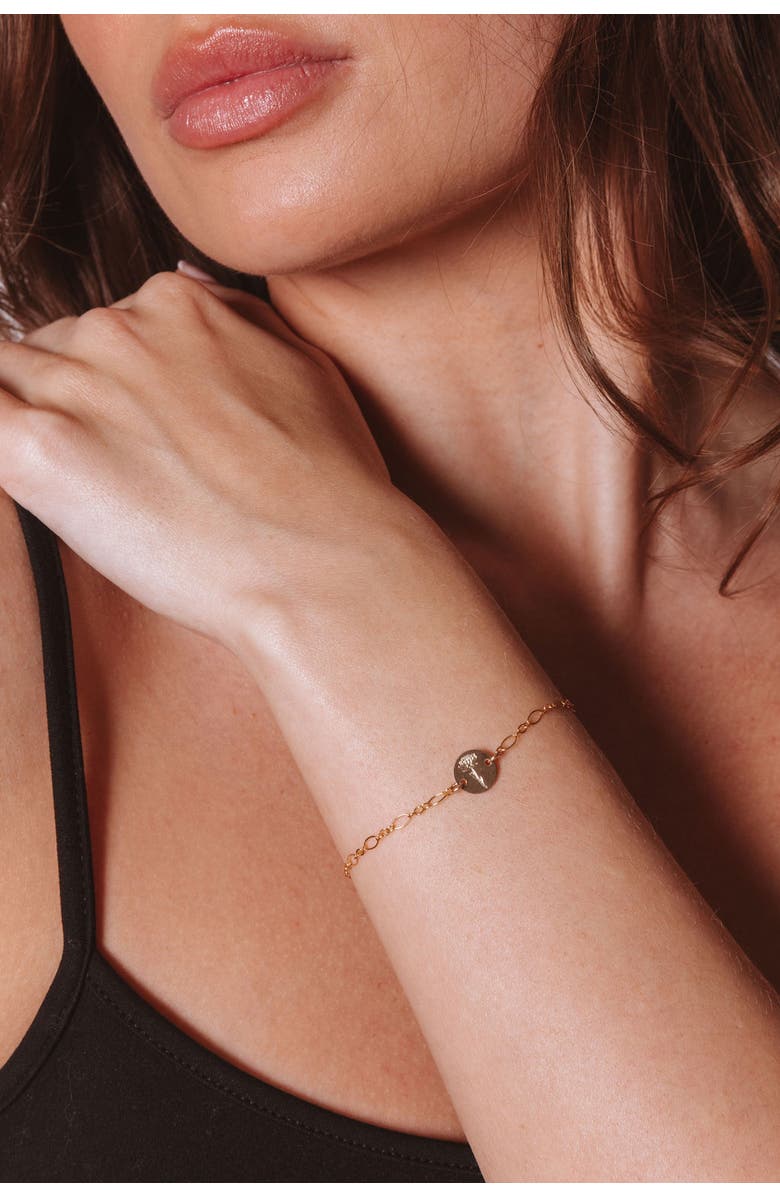 Set & Stones Lily Birth Flower Bracelet, Alternate, color, Gold / February