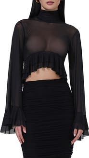 AFRM Pru Mesh High-Low Crop Top