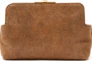Reiss Bethany Embossed Leather Frame Clutch