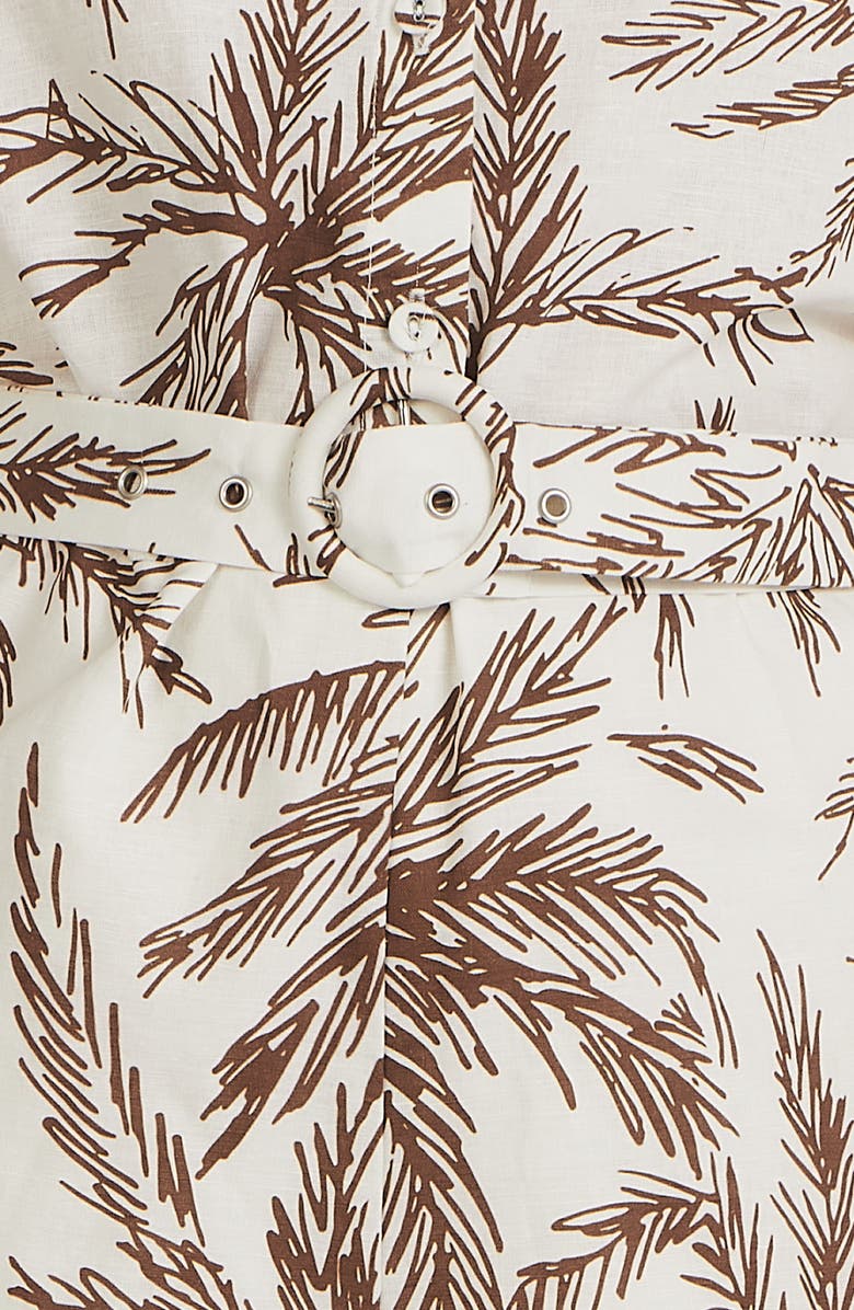 Charlie Holiday Lola Long Sleeve Linen & Cotton Romper, Alternate, color,