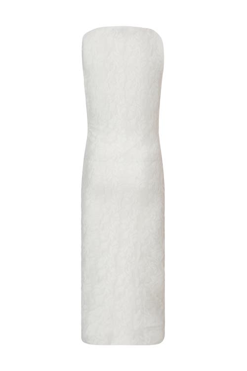 Quiz Jaquard Maxi Dress With Twist Strap In White