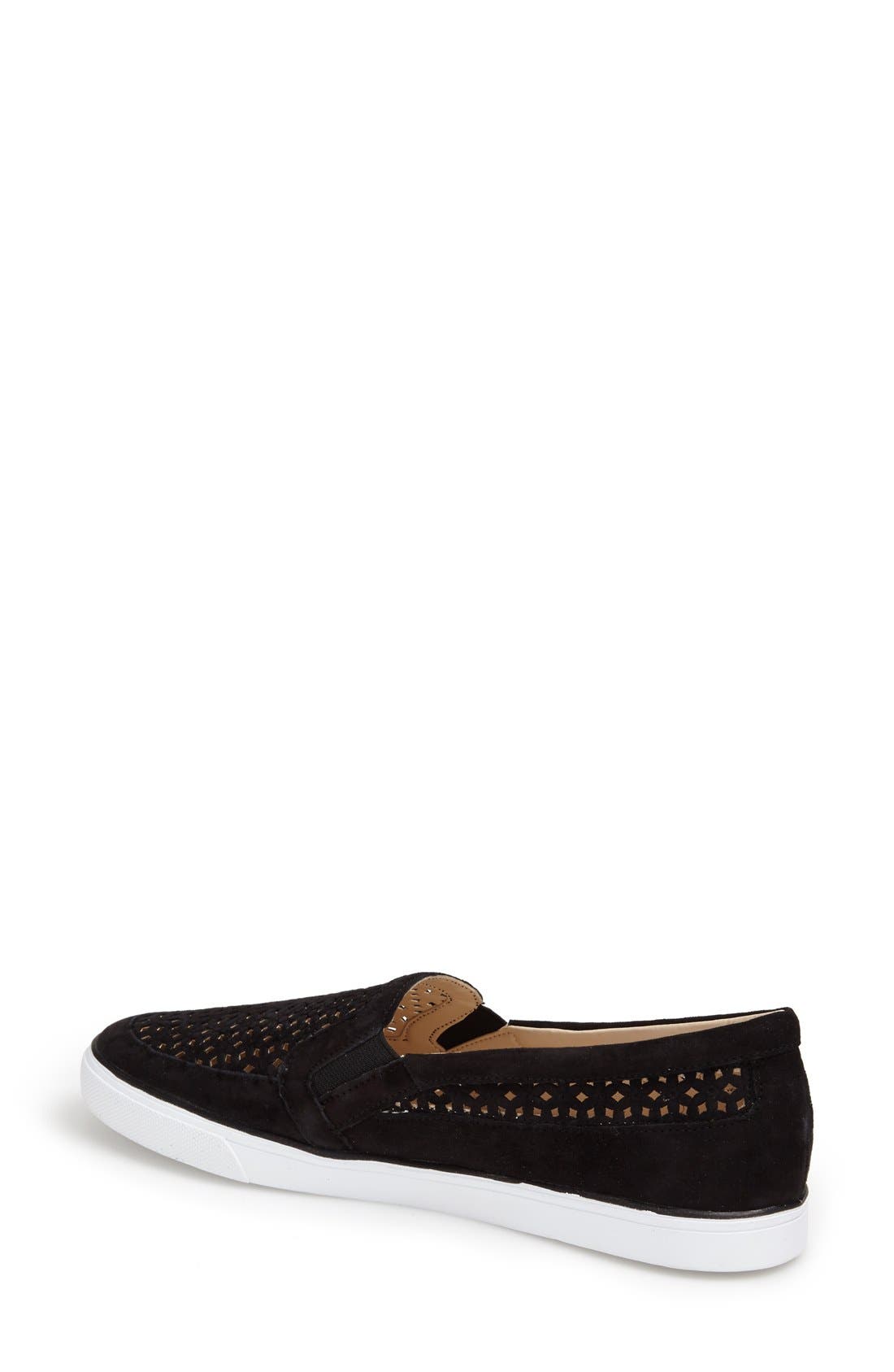 Nine West 'Banter' Perforated Suede Slip-On Sneaker, Alternate, color, 