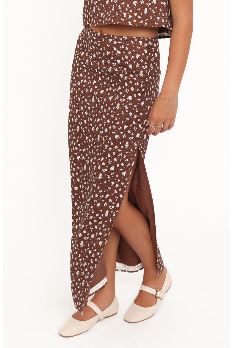 Madison Floral Maxi Skirt, Alternate, color, BROWN FLORAL