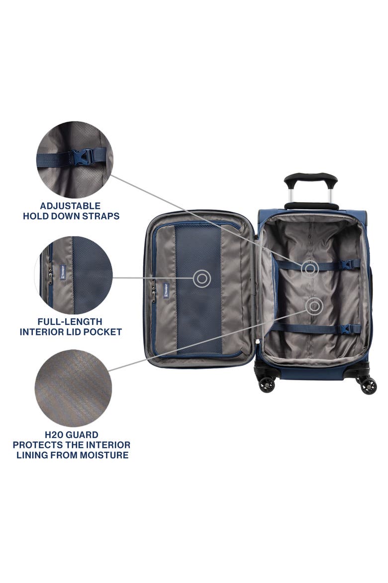 Tourlite Softside Expandable 21" Carry On Spinner Luggage, Alternate, color, Blue