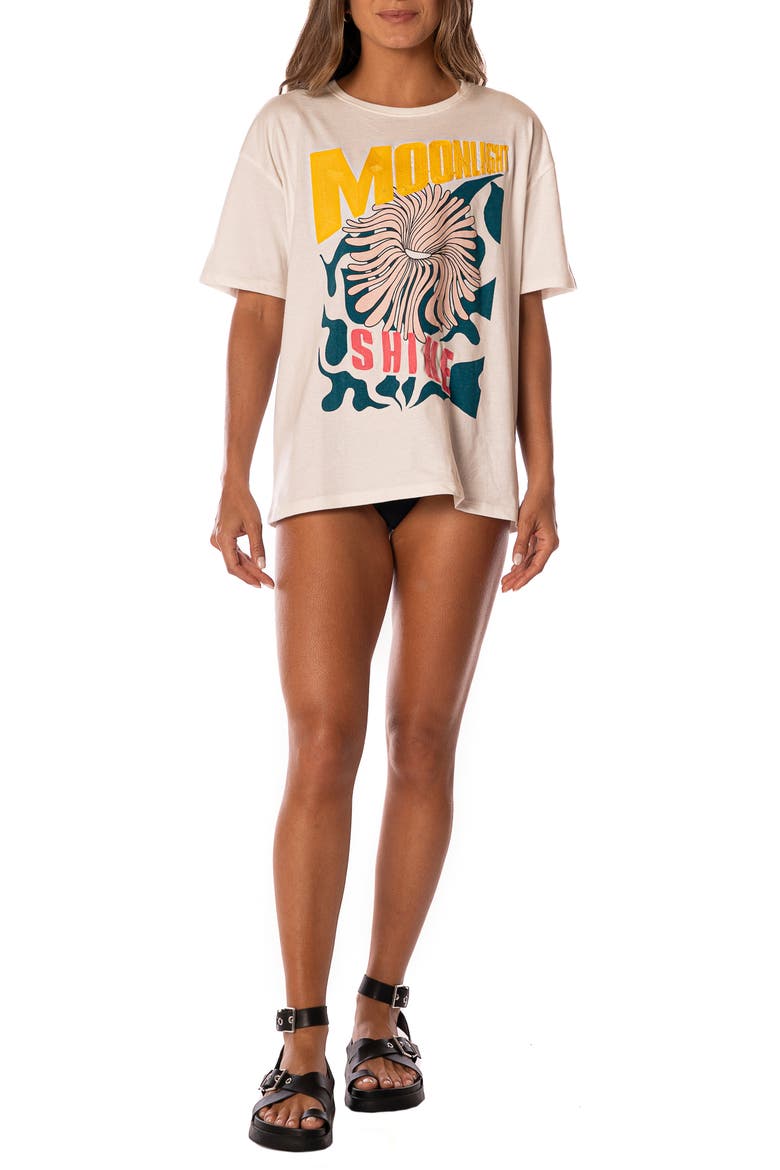 Beige Breeze Azalea Cotton Cover-Up T-Shirt, Alternate, color, OPEN WHITE