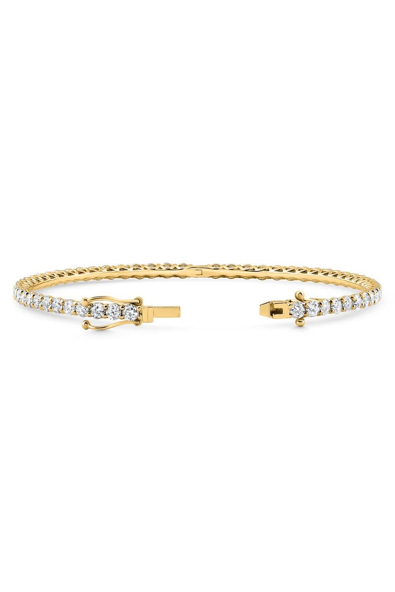 6Ct Diamond Hinged Bangle Bracelet 14k Gold Lab Grown 7", Alternate, color, 14k Yellow Gold