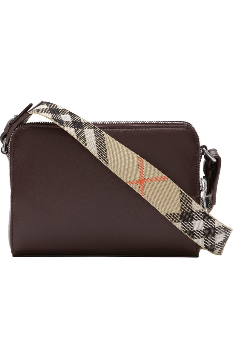 Burberry Pop Check Crossbody Bag, Alternate, color, Peat Brown/Sand Beige