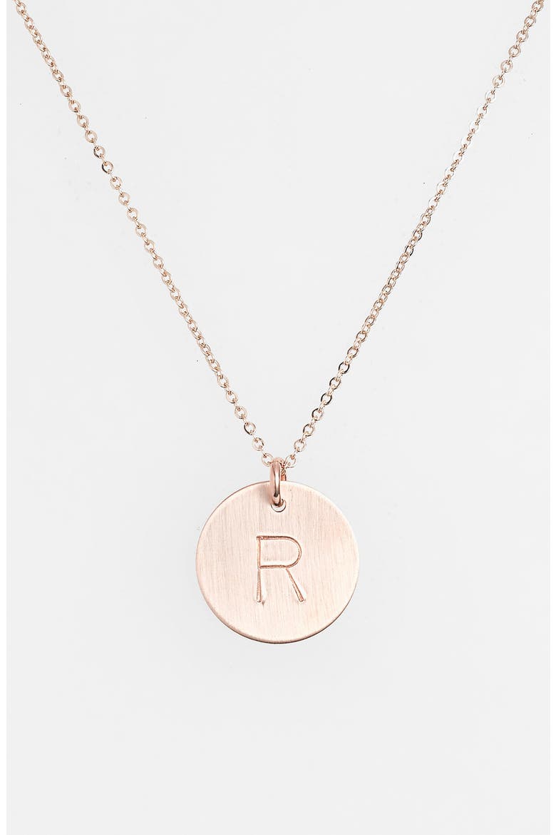 14k-Gold Fill Initial Disc Necklace, Alternate, color, 14K GOLD FILL R