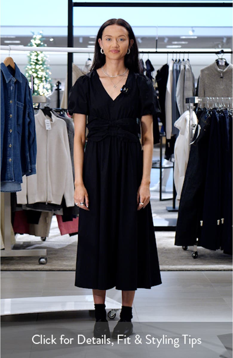 Front Bow Detail Cotton Midi Dress, sales video thumbnail