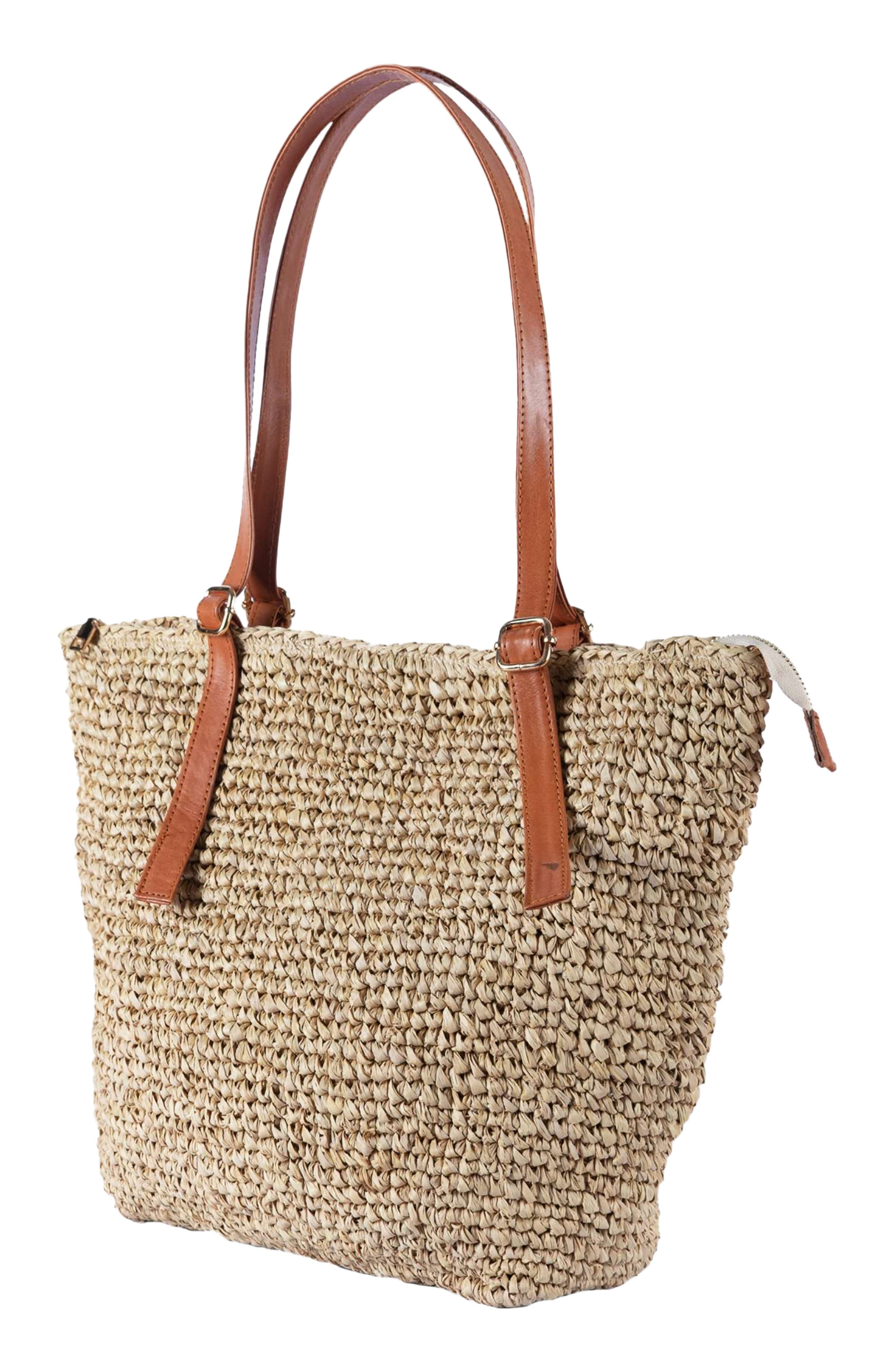 Carmela Raffia Tote, Alternate, color, TAN