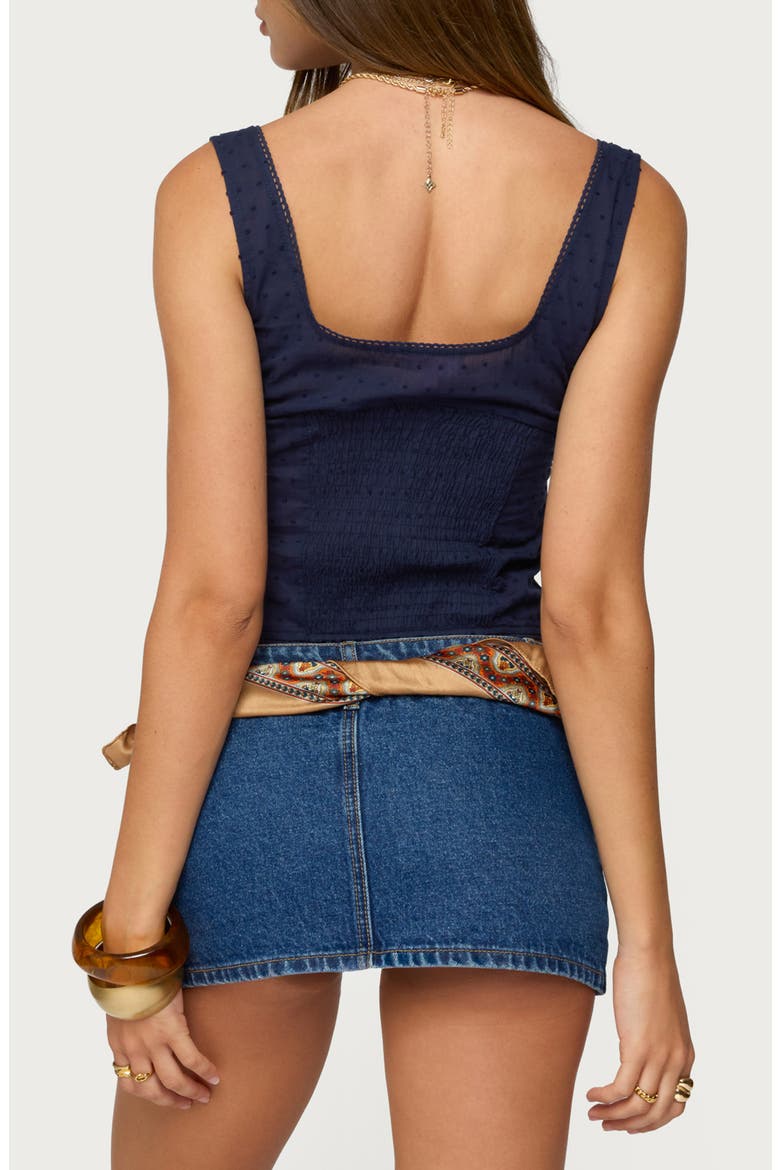 Embroidered Front Button Crop Tank, Alternate, color, NAVY