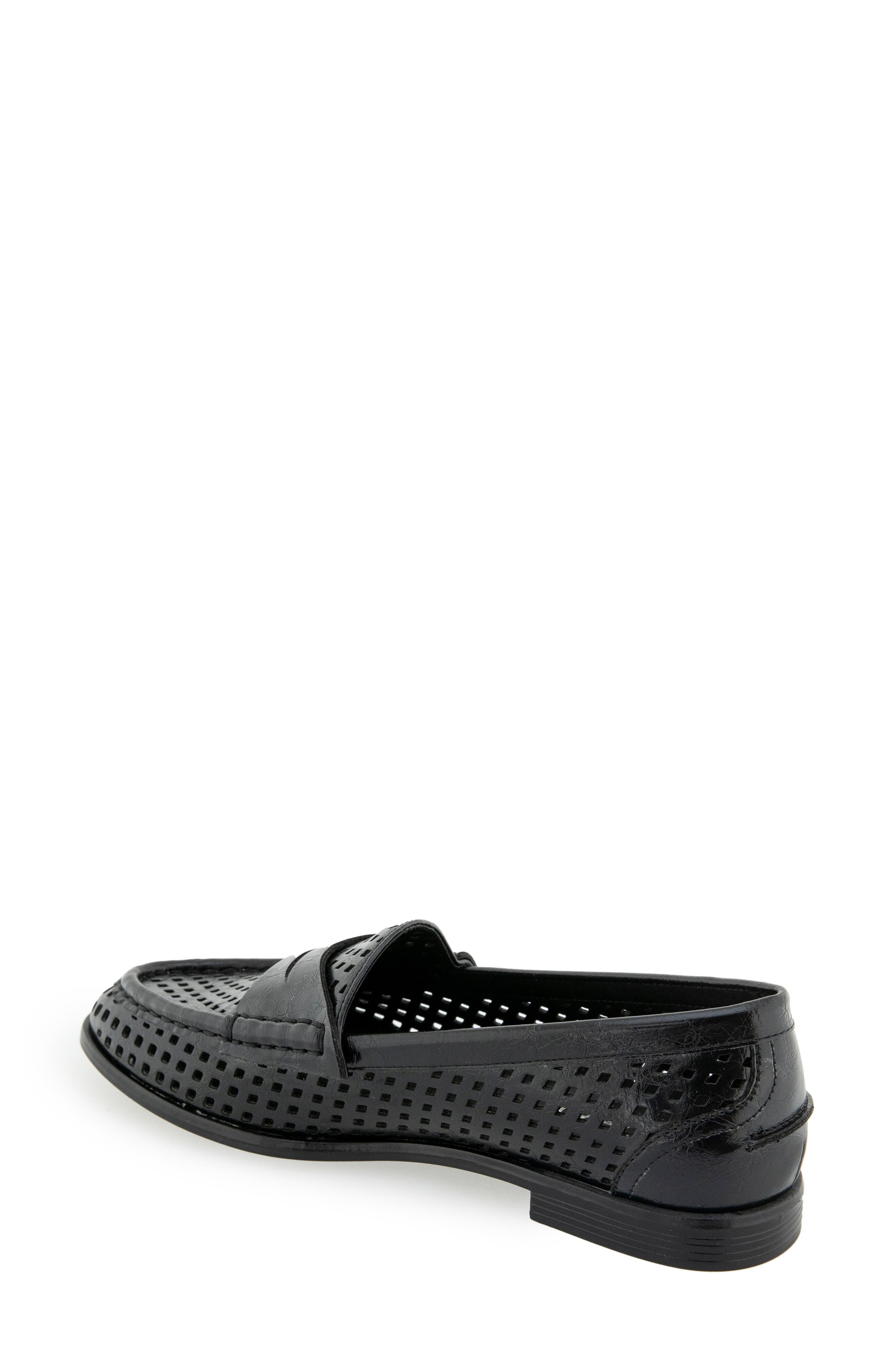 Reaction Kenneth Cole Zoila Perforated Loafer, Alternate, color, Black Crinkle