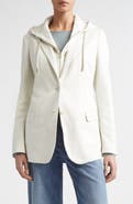 Eleventy Cotton Blend Knit Jacket with Hoodie Bib Inset
