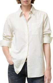 Burberry Classic Fit Striped Silk Cotton Shirt