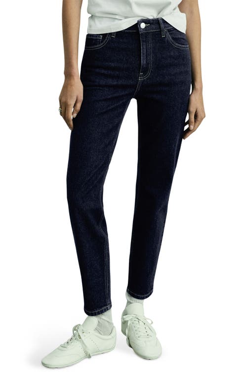 Mango Newmom Comfort High Waist Straight Leg Jeans In Open Blue